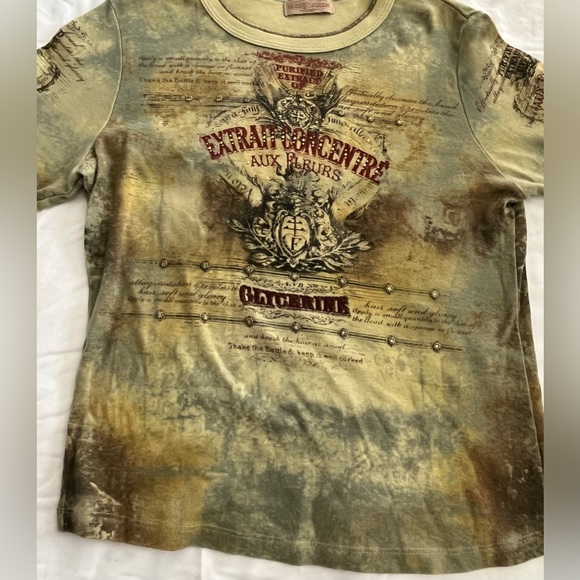 Skinny Minnie All-Over print tight fit long sleeve shirt yellow and green Large - Picture 2 of 8